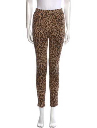 FRAME Animal Print Skinny Leg Pants