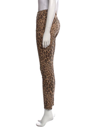 FRAME Animal Print Skinny Leg Pants