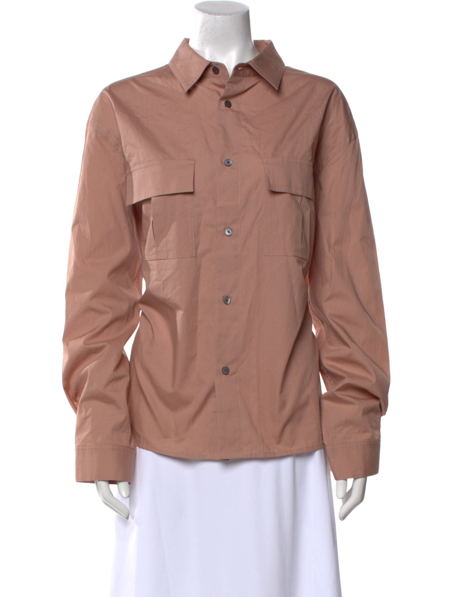 FRAME Silk Long Sleeve Button-Up Top w/ Tags