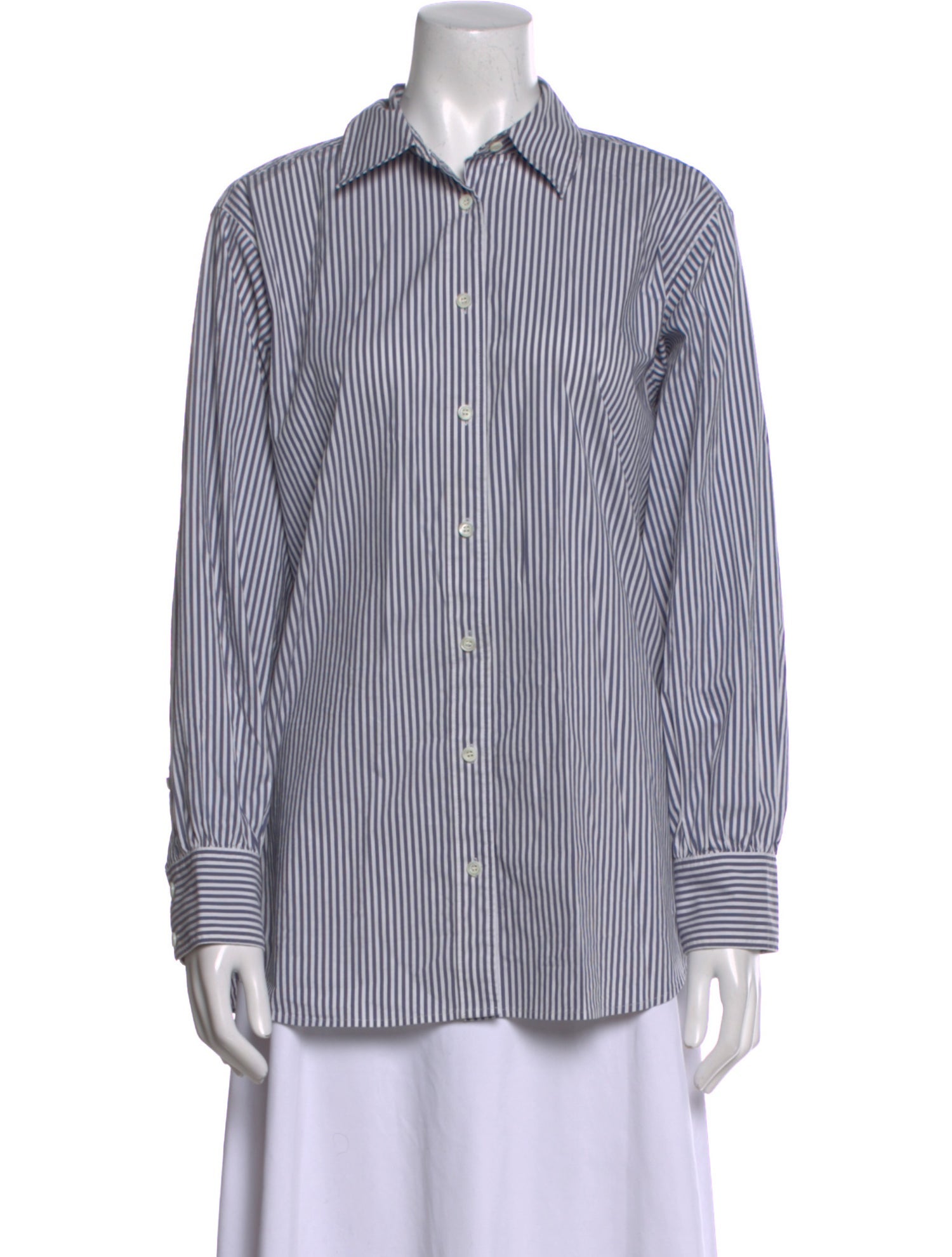 FRAME Striped Long Sleeve Button-Up Top