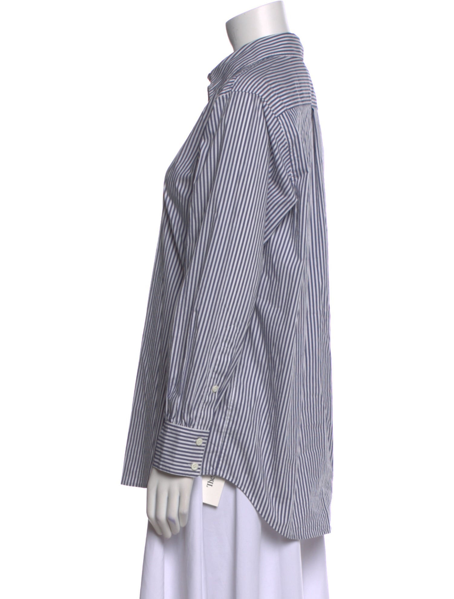 FRAME Striped Long Sleeve Button-Up Top