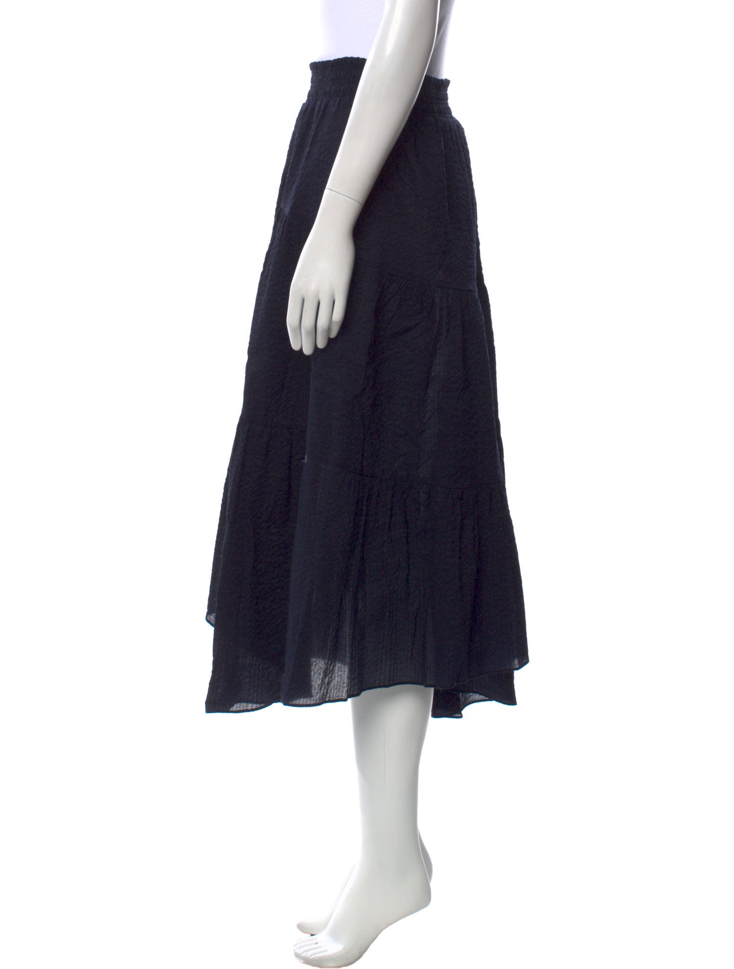 FRAME Ruffle Embellishment Midi Length Skirt