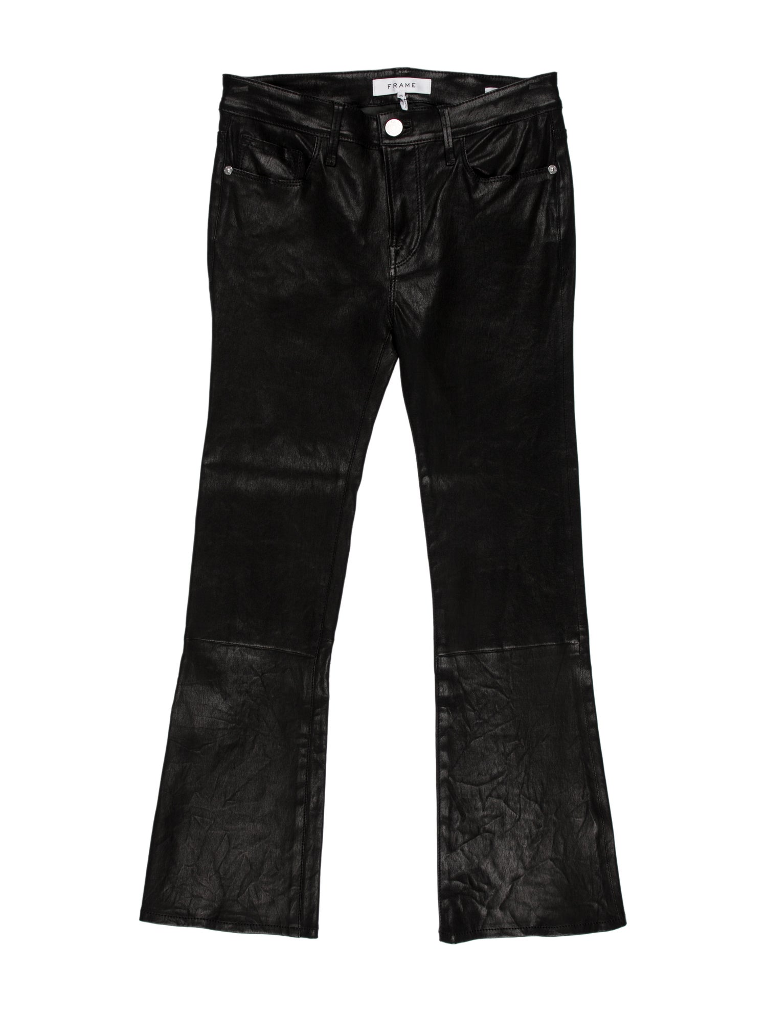 FRAME Lamb Leather Straight Leg Pants