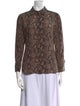 FRAME Silk Animal Print Button-Up Top