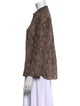 FRAME Silk Animal Print Button-Up Top
