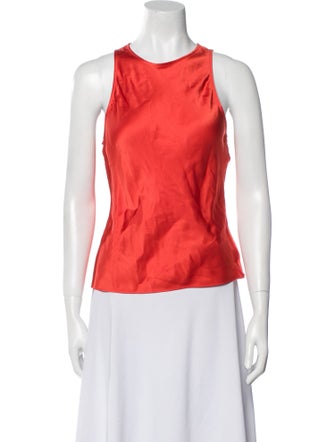 FRAME Silk Scoop Neck Top