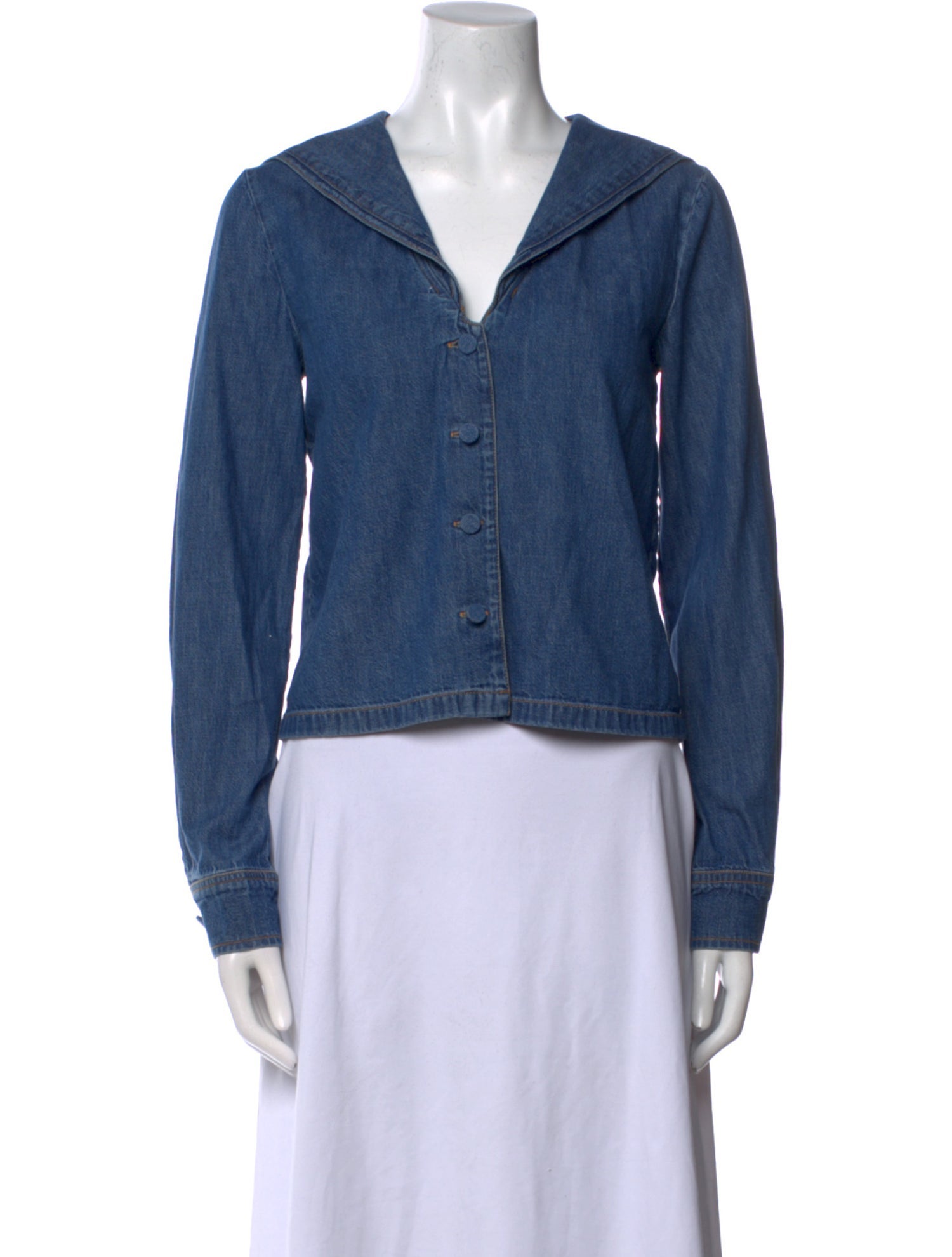 FRAME V-Neck Long Sleeve Crop Top