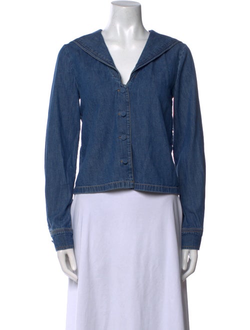 FRAME V-Neck Long Sleeve Crop Top