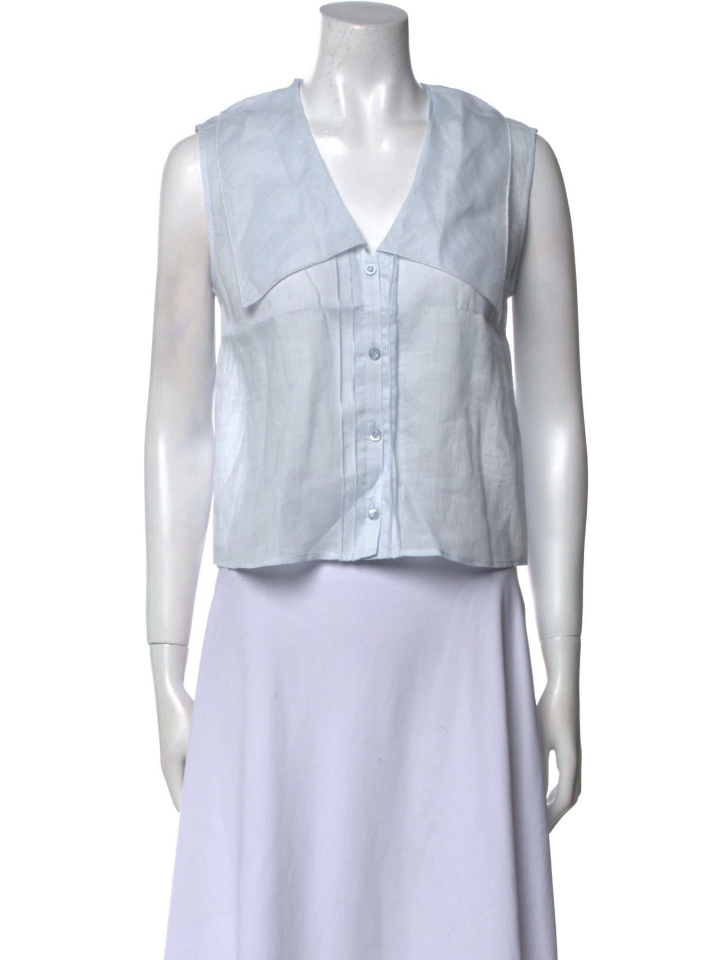 FRAME V-Neck Sleeveless Crop Top