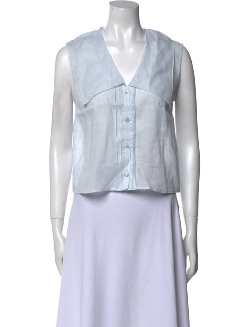 FRAME V-Neck Sleeveless Crop Top