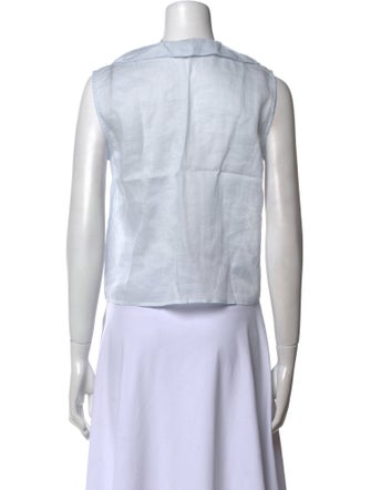 FRAME V-Neck Sleeveless Crop Top