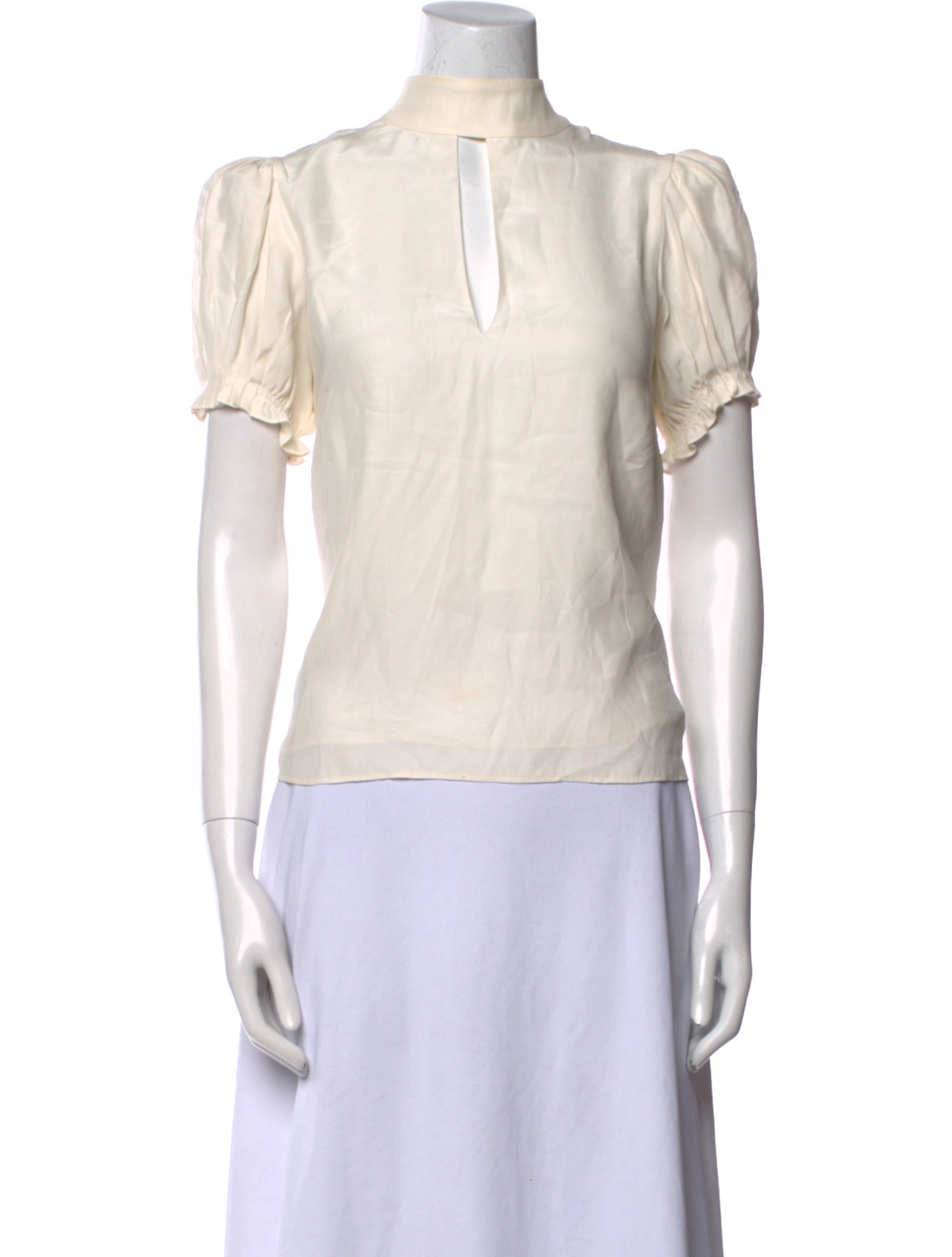 FRAME Silk Mock Neck Top