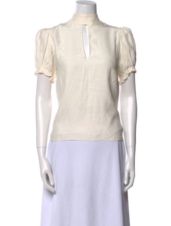 FRAME Silk Mock Neck Top