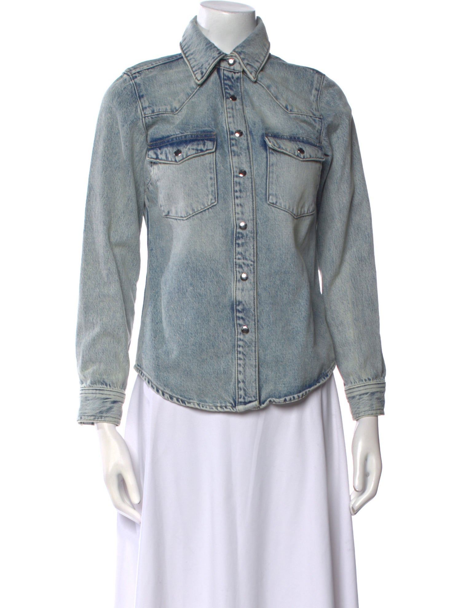 FRAME Long Sleeve Button-Up Top