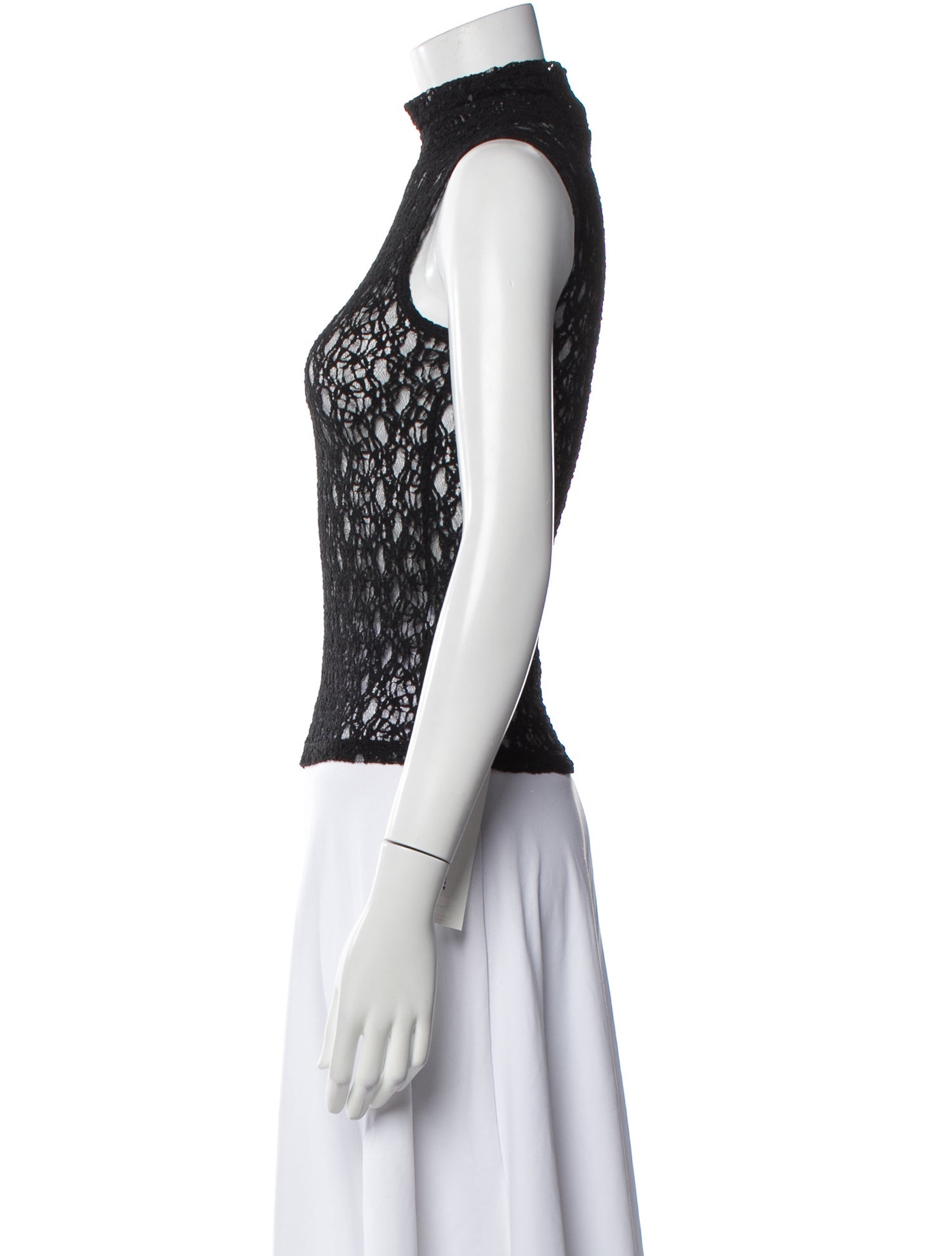FRAME Lace Pattern Mock Neck Top w/ Tags
