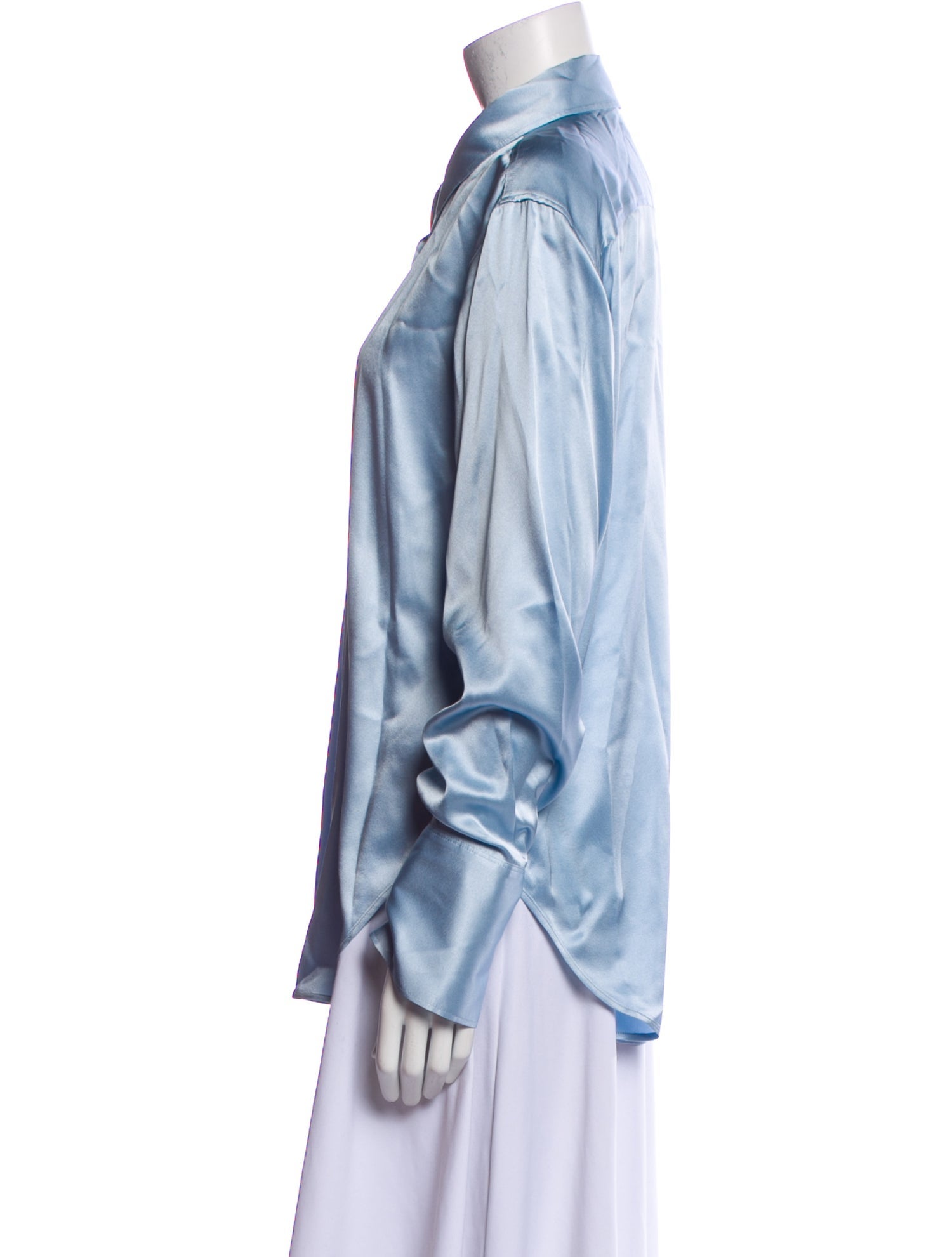 FRAME Silk Long Sleeve Button-Up Top