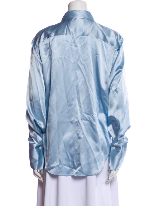 FRAME Silk Long Sleeve Button-Up Top