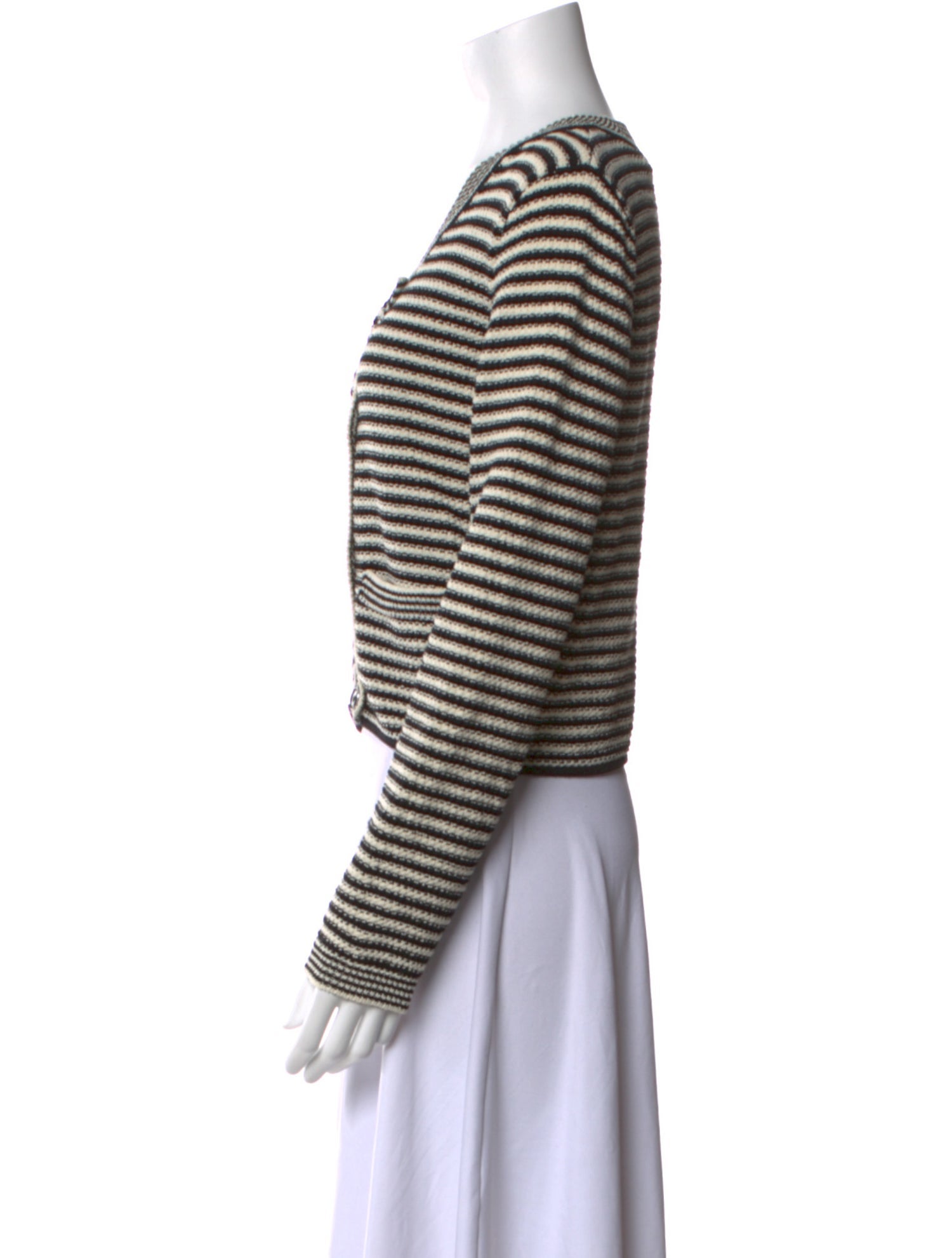 FRAME Striped V-Neck Sweater w/ Tags