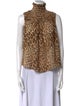 FRAME Animal Print Turtleneck Top