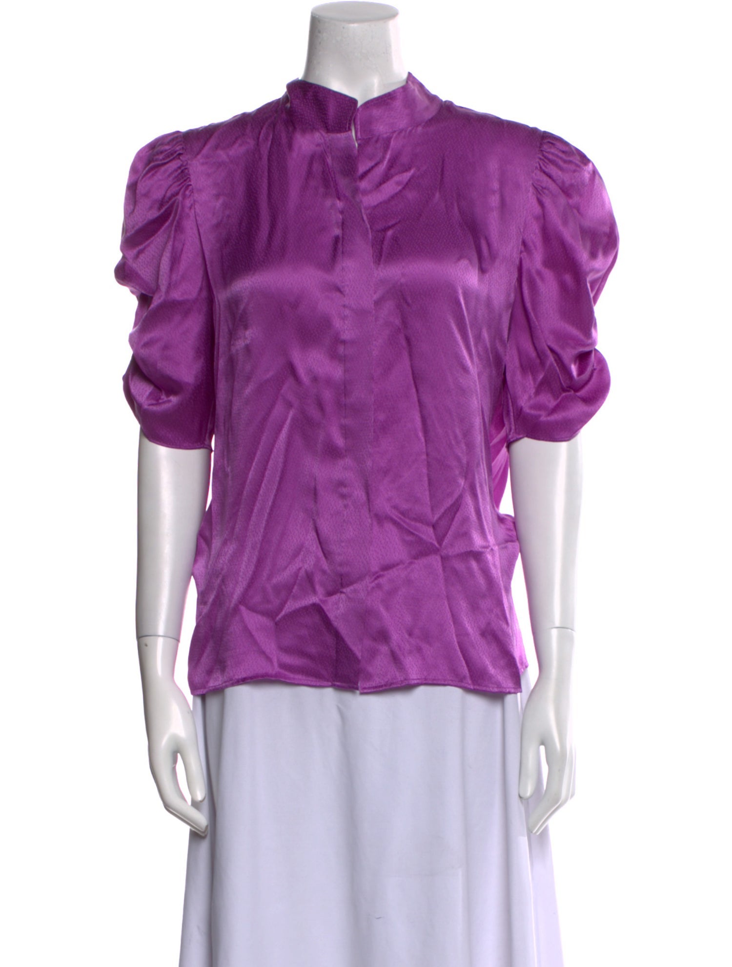 FRAME Mock Neck Short Sleeve Blouse