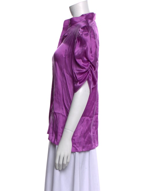 FRAME Mock Neck Short Sleeve Blouse