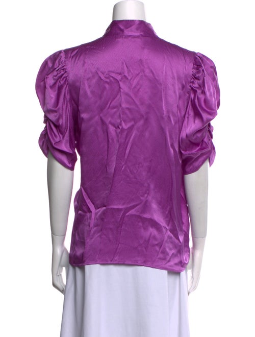 FRAME Mock Neck Short Sleeve Blouse