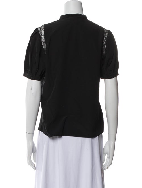 FRAME Silk Crew Neck Button-Up Top