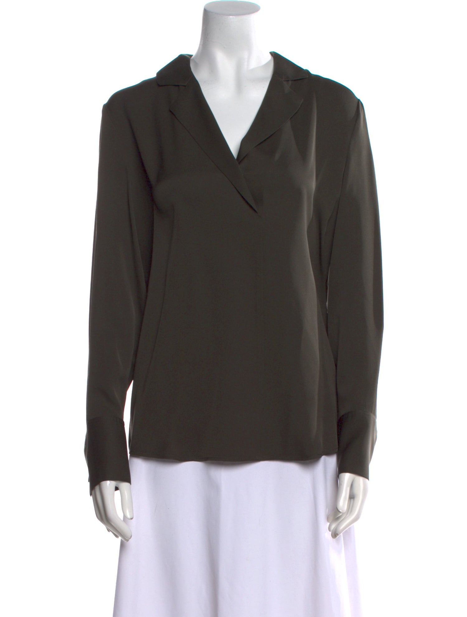 FRAME Silk V-Neck Blouse