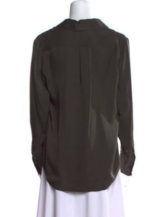 FRAME Silk V-Neck Blouse