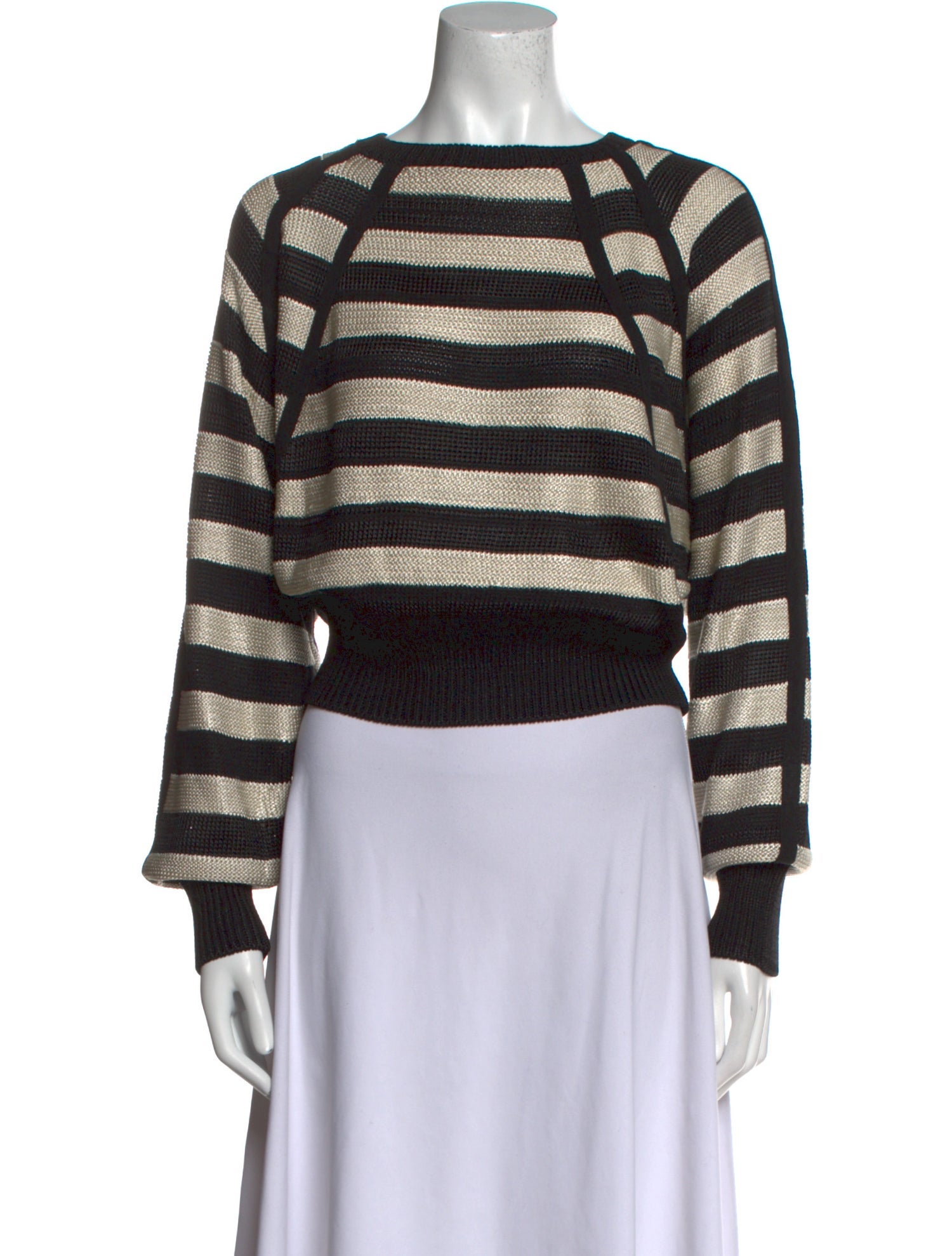 FRAME Striped Scoop Neck Crop Top