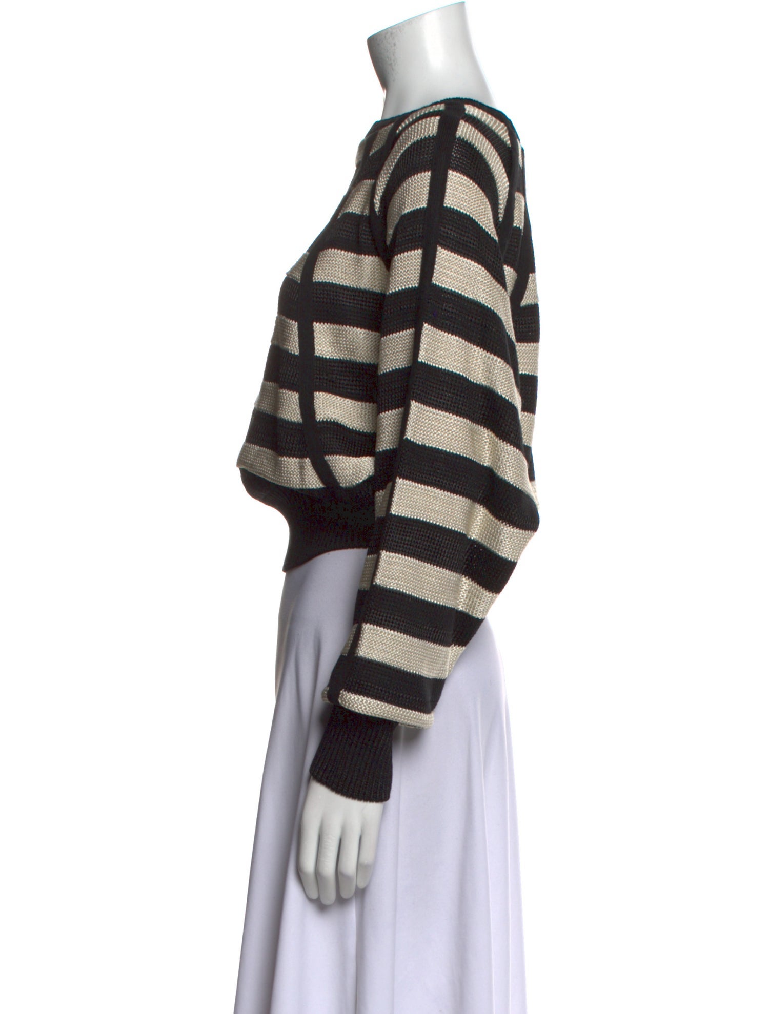 FRAME Striped Scoop Neck Crop Top