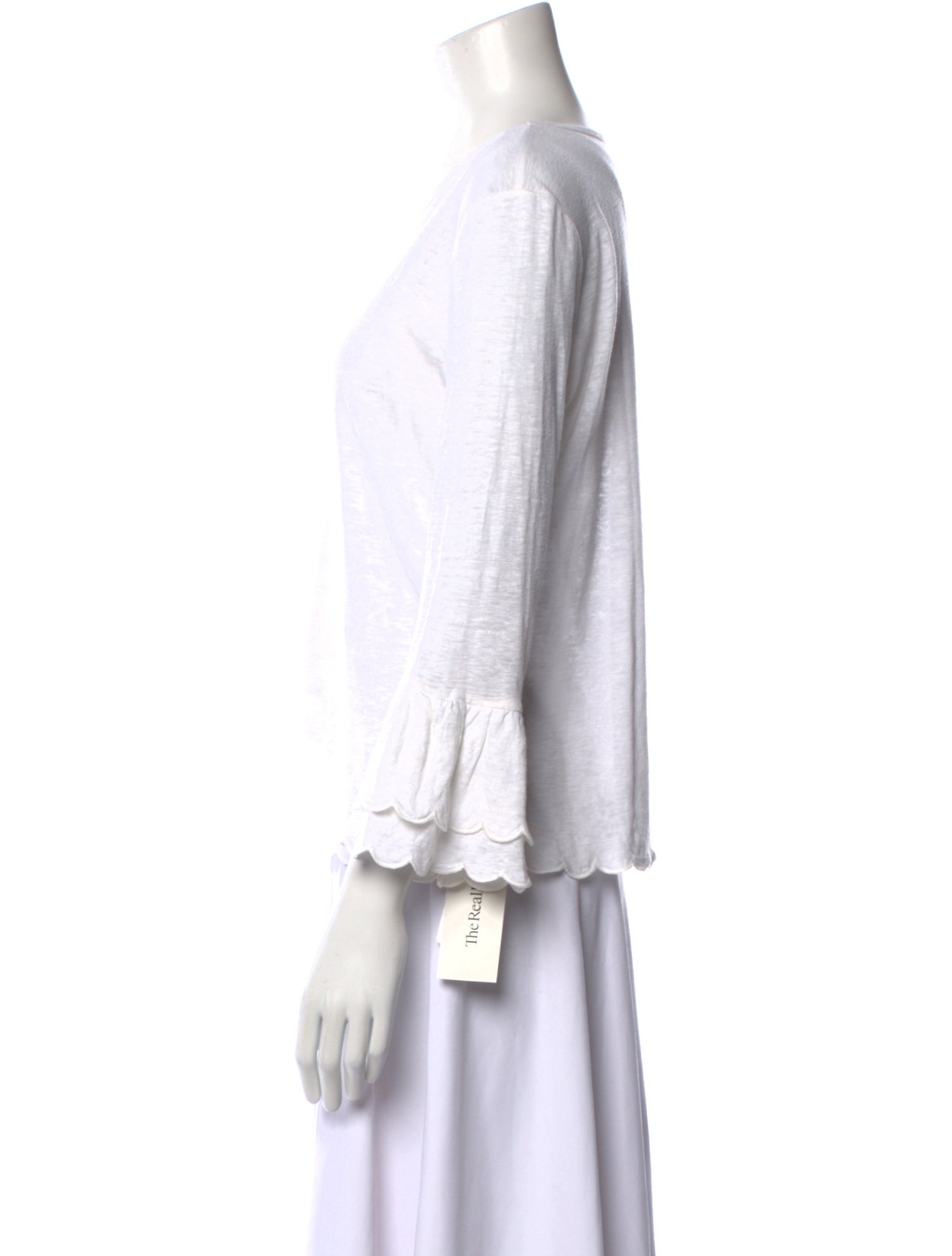 FRAME Linen Bateau Neckline Top