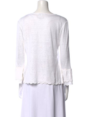 FRAME Linen Bateau Neckline Top
