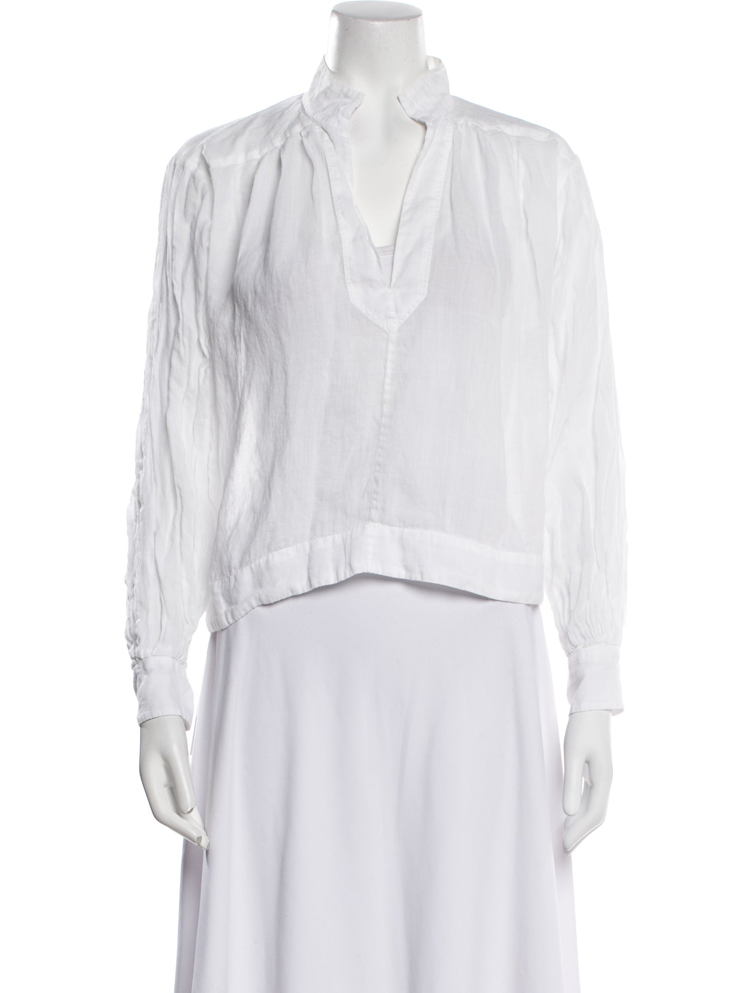 FRAME V-Neck Long Sleeve Blouse