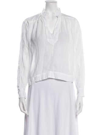 FRAME V-Neck Long Sleeve Blouse