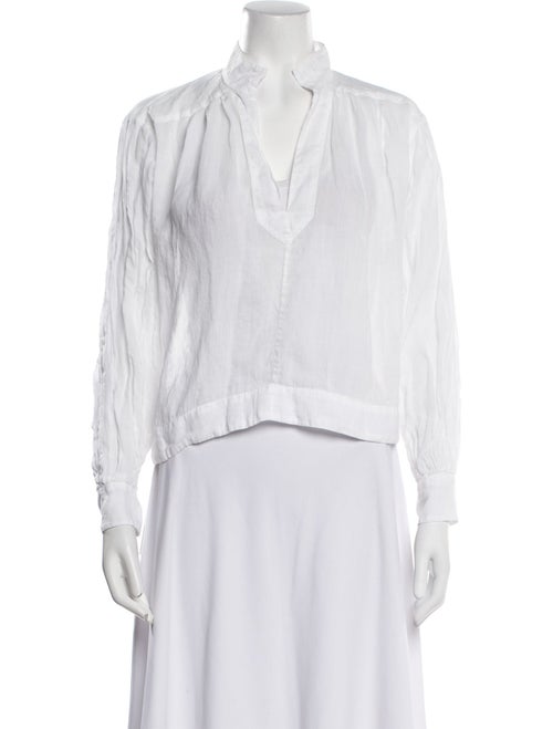 FRAME V-Neck Long Sleeve Blouse