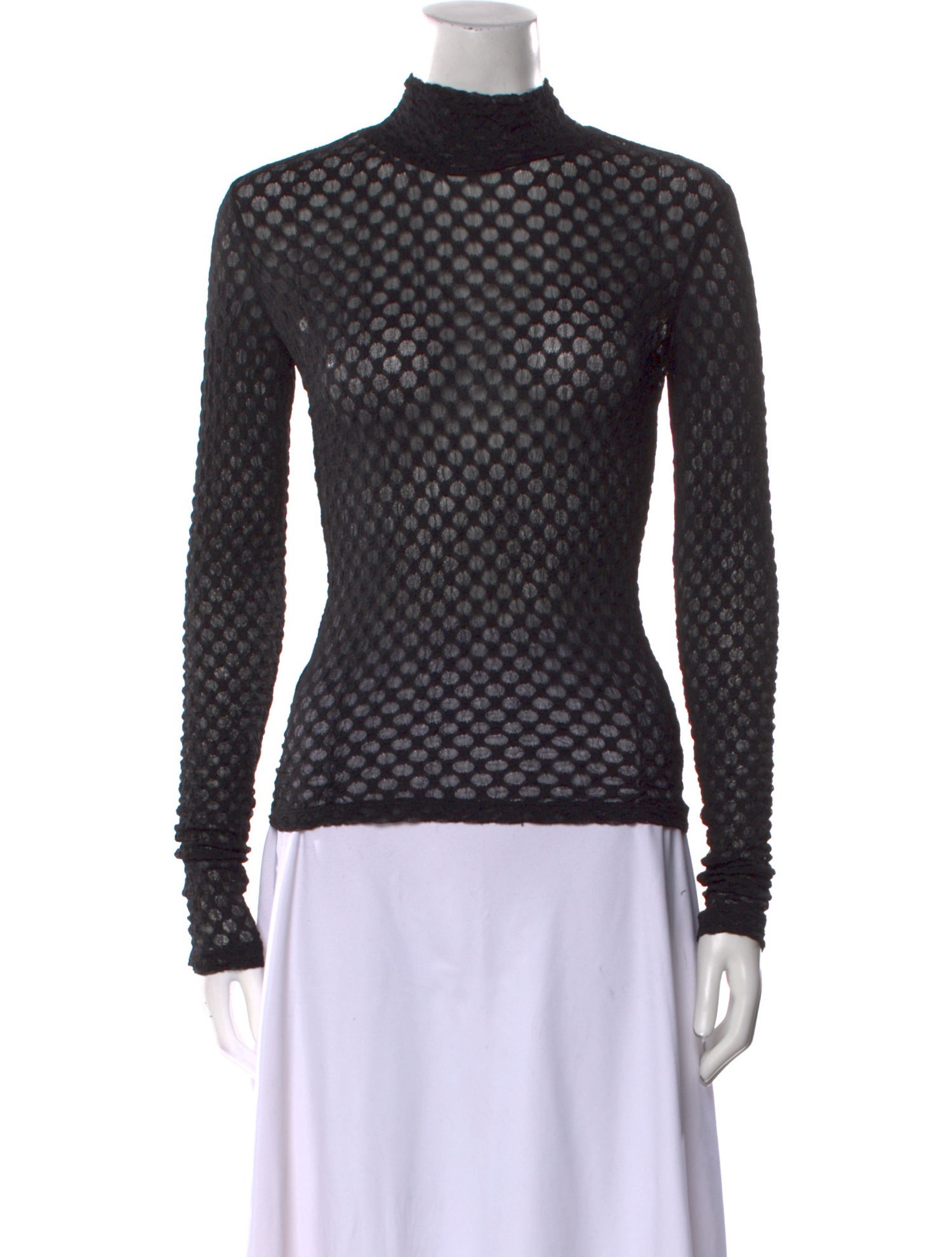 FRAME Polka Dot Print Turtleneck Top