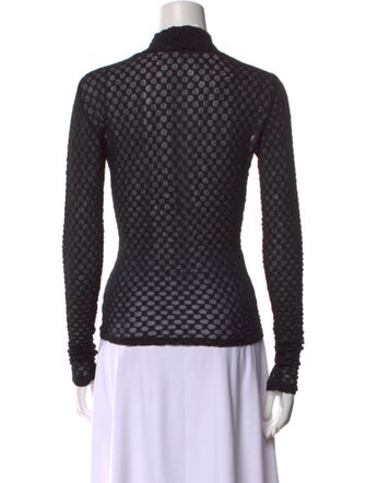 FRAME Polka Dot Print Turtleneck Top