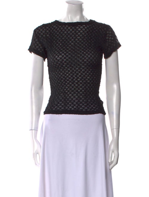 FRAME Bateau Neckline Short Sleeve Crop Top