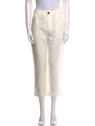 FRAME Linen Straight Leg Pants