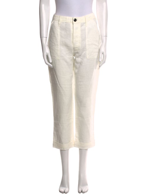 FRAME Linen Straight Leg Pants