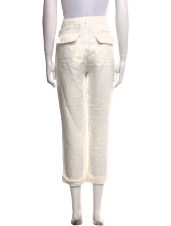 FRAME Linen Straight Leg Pants