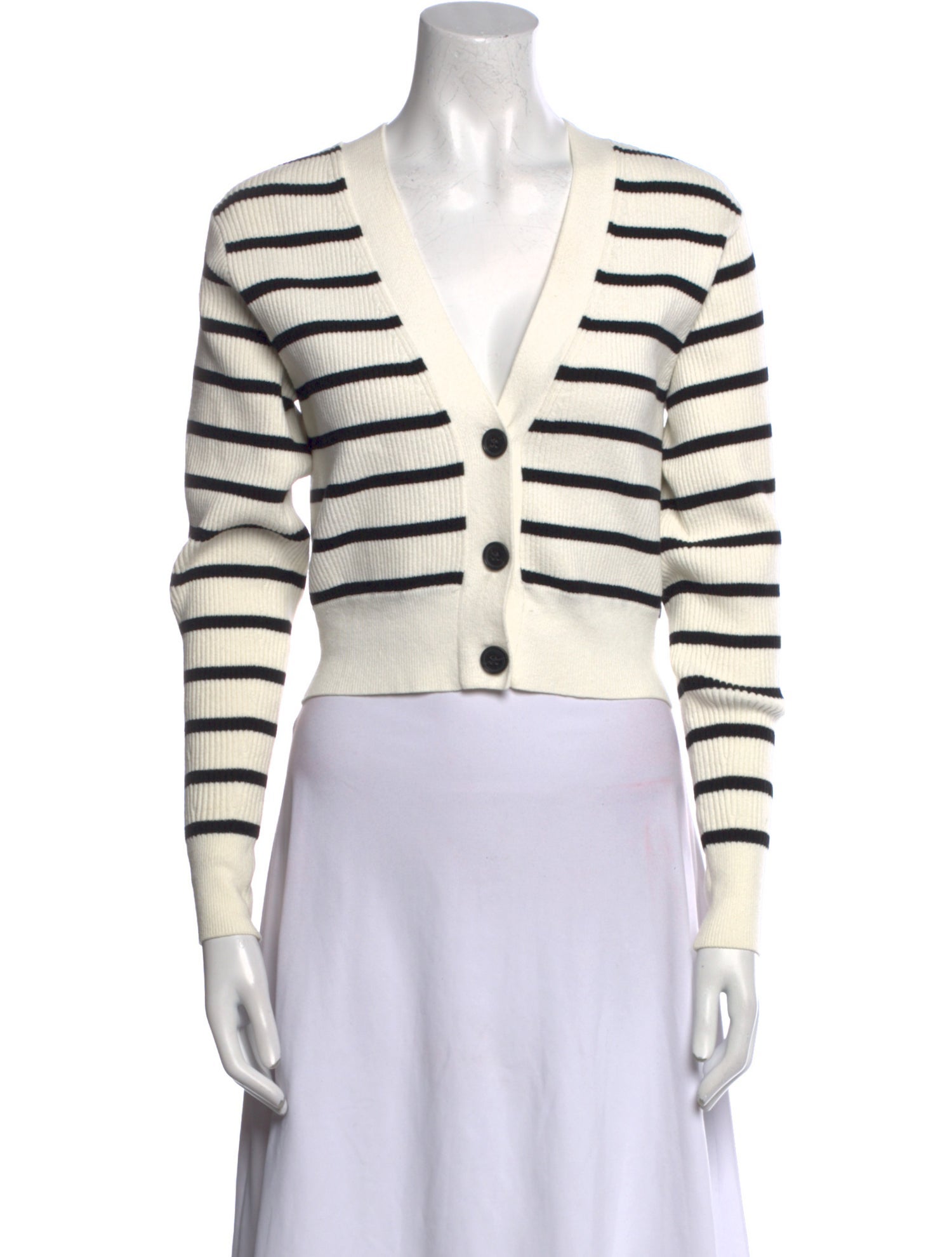 FRAME Striped V-Neck Sweater