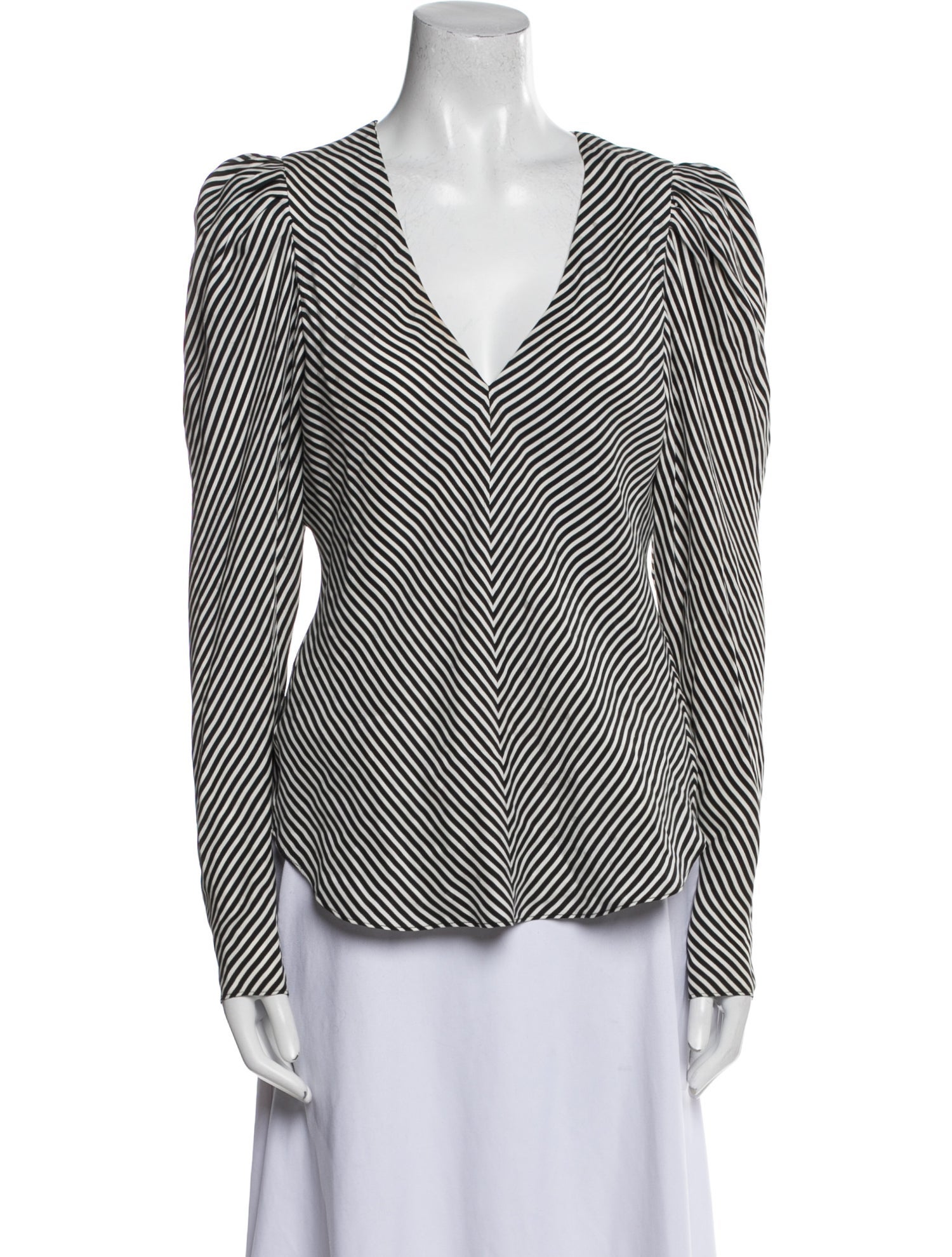 FRAME Silk Striped Top