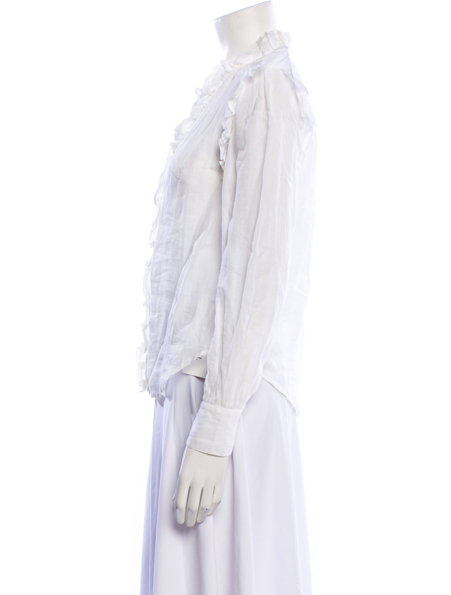 FRAME V-Neck Long Sleeve Button-Up Top