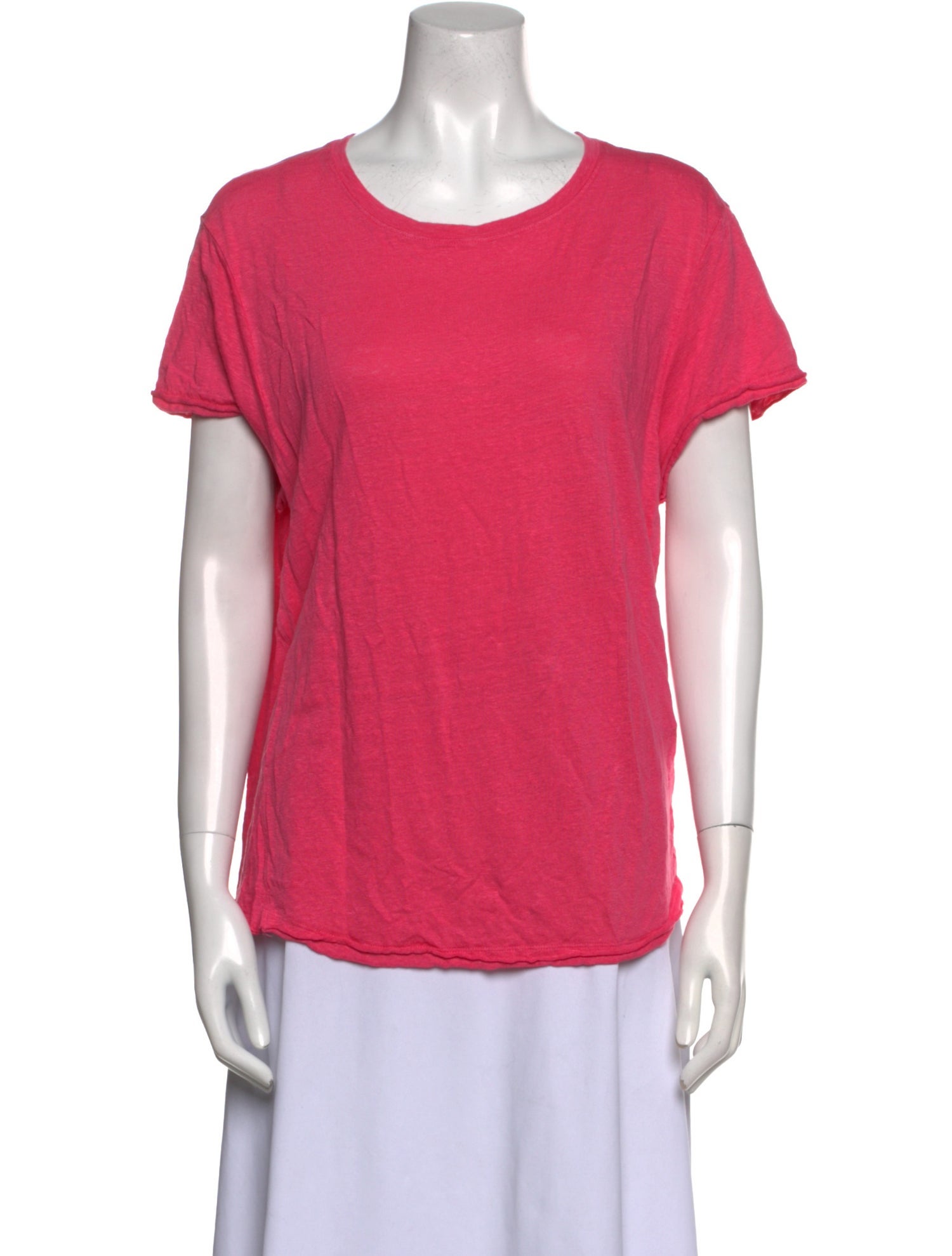 FRAME Linen Scoop Neck T-Shirt