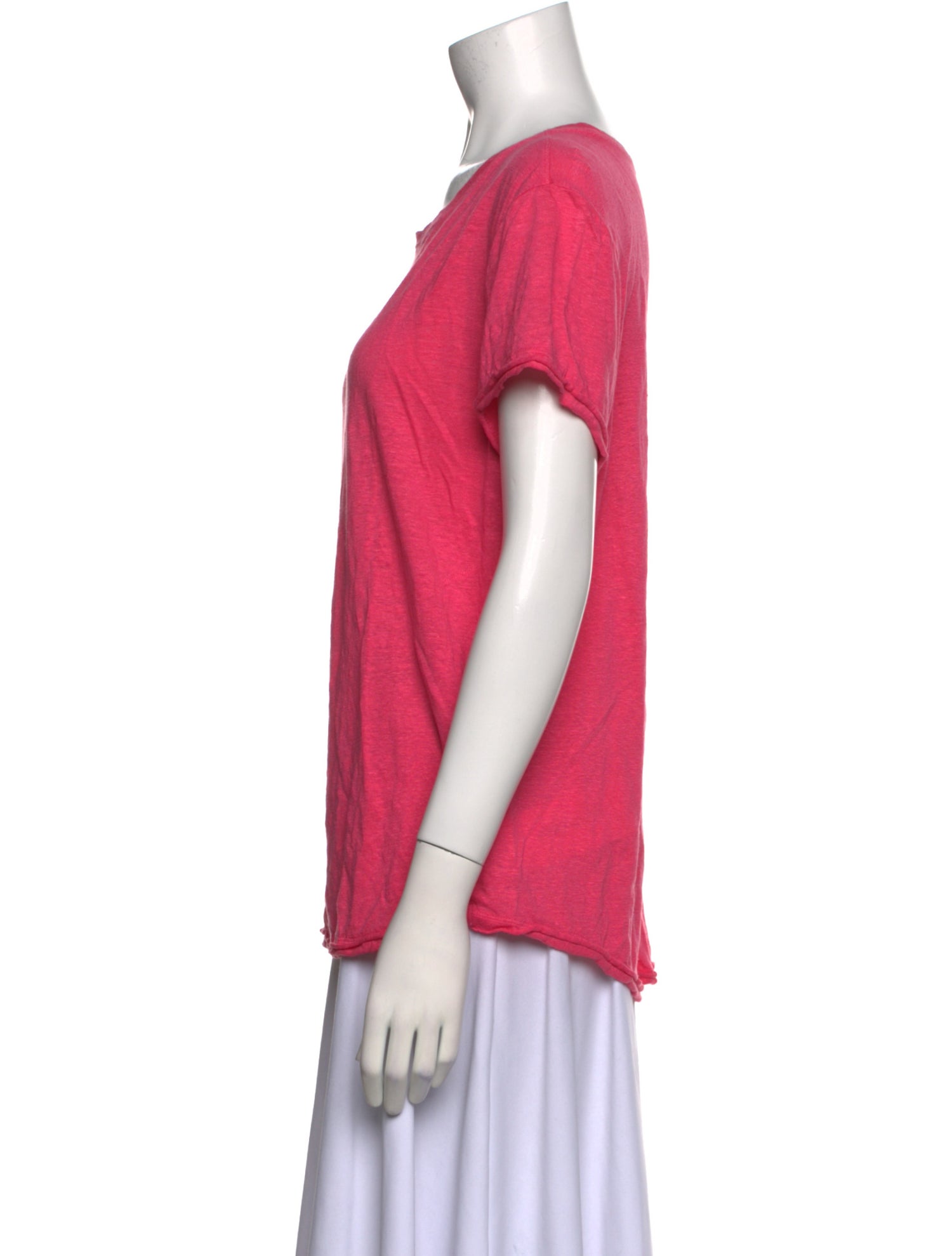 FRAME Linen Scoop Neck T-Shirt