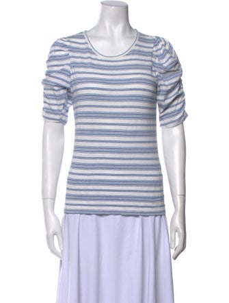 FRAME Striped Scoop Neck T-Shirt