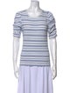 FRAME Striped Scoop Neck T-Shirt