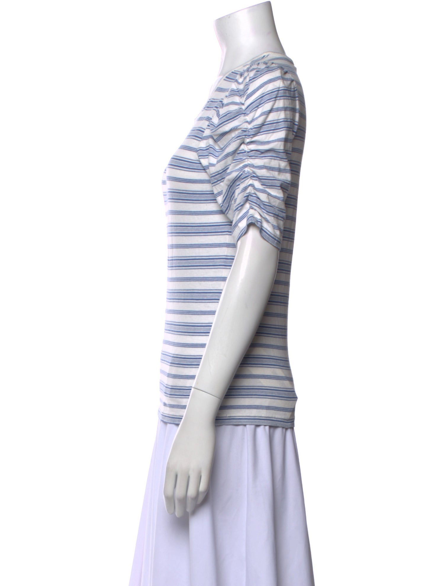FRAME Striped Scoop Neck T-Shirt